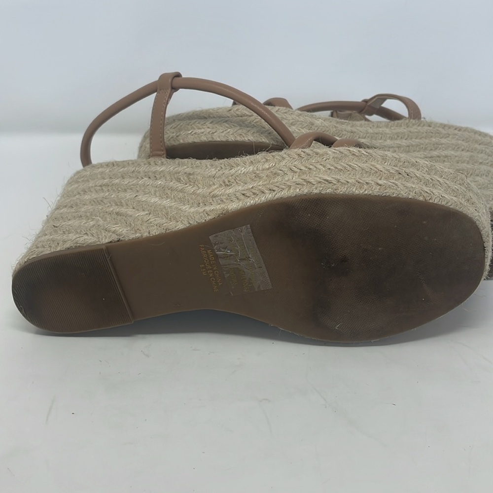 BP Nude Platform Heel Espadrille Sandals Size 8.5 Excellent Condition - Picture 12 of 13